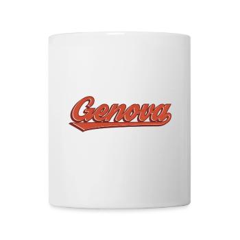 Genova Retro Schriftzug Logo - Tasse - Weiß - Vorne