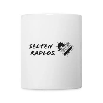 Selten Radlos - Herz, Reifenspuren, Fahrrad, Bike - Tasse - Weiß - Vorne
