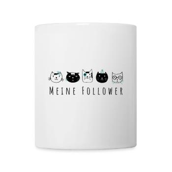 Meine Follower - Katzen, Illustration - Tasse - Weiß - Vorne