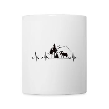 Moose heartbeat gift - Mug - white - Front