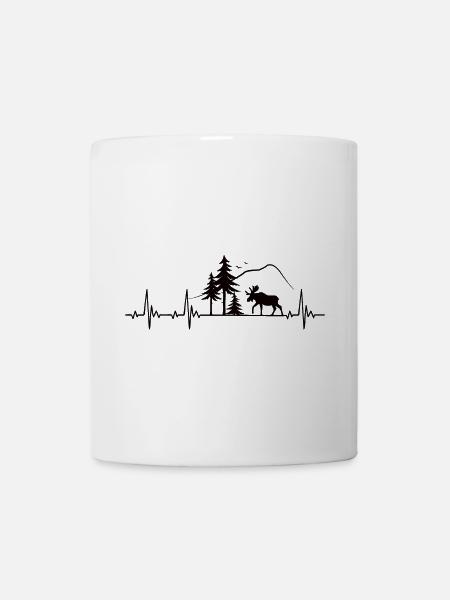 Elch Heartbeat Geschenk - Tasse - Weiß