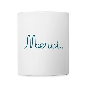 MERCI. THANKS. THANK YOU. ANNIVERSAIRE. NAISSANCE. - Mug blanc - blanc - Devant