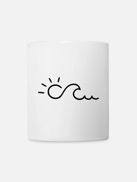 Welle mit Sonne - Tasse - Weiß