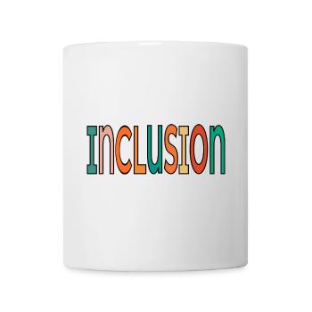 Retro Schriftzug Inklusion - Diversität Gleichberechtigung - Tasse - Weiß - Vorne