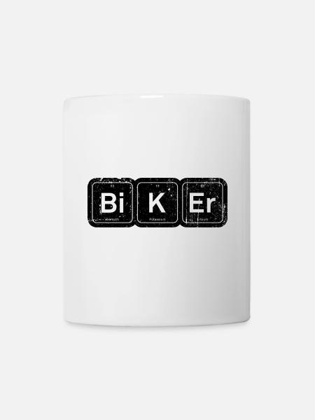 Biker-Elemente: Periodischer Tee - Tasse - Weiß