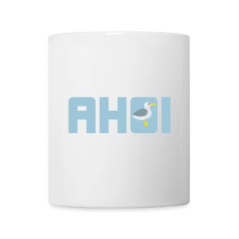 Ahoi Möwe hellblau Küste maritim Meer Schiff Hanse - Tasse - Weiß - Vorne