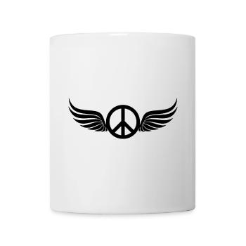 Winged Hippie Black Peace Sign - Mug - white - Front