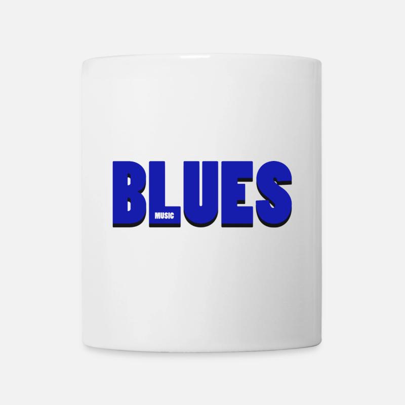 Vibrant Blues Music Typography Design - Mug - white