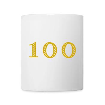100. 100 ANS. 100e ANNIVERSAIRE. ANNIVERSAIRE 100 - Mug blanc - blanc - Devant