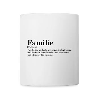 Familie Definition - Tasse - Weiß - Vorne
