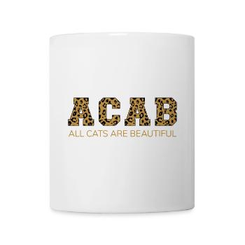 ACAB Tous les chats sont beaux - Mug blanc - blanc - Devant