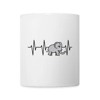 pulse elephant trunk heartbeat comic symbol cute - Mug - white - Front