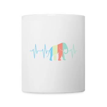 bunte Farben Elefant Elefanten Herzschlag Symbol - Tasse - Weiß - Vorne