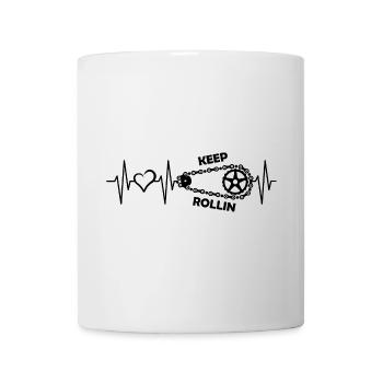 Heartbeat Bicycle Pulse Bicycle Chain Symbole Amour - Mug blanc - blanc - Devant