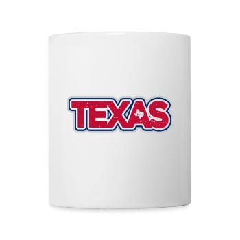 Texas Pride Distressed Typografie Logo - Tasse - Weiß - Vorne