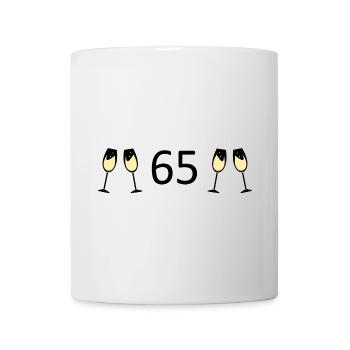 65th Birthday 65 Years Anniversary 65 Number 65 Black - Mug - white - Front