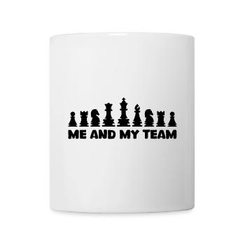 Schach coole Sprüche Team Schachfiguren Logo - Tasse - Weiß - Vorne