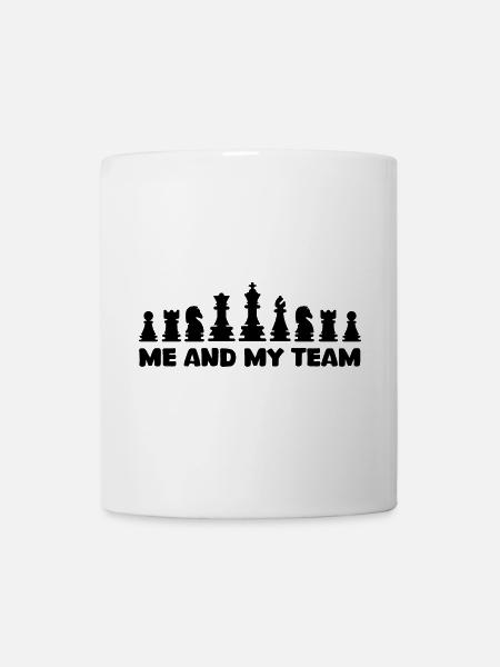 Schach coole Sprüche Team Schachfiguren Logo - Tasse - Weiß