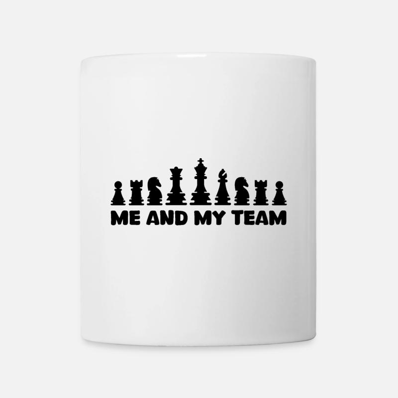 Schach coole Sprüche Team Schachfiguren Logo - Tasse - Weiß
