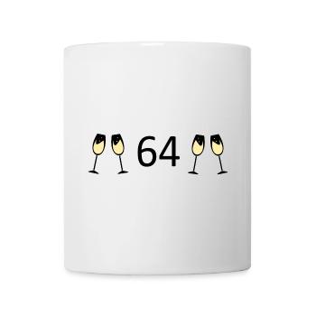 64e anniversaire 64e anniversaire 64 numéro 64 noir - Mug blanc - blanc - Devant