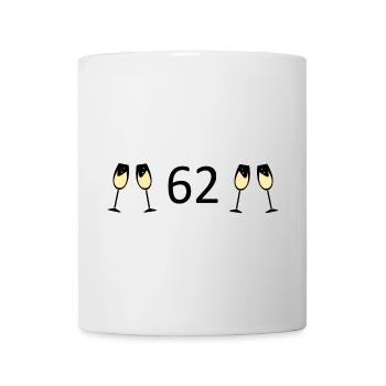 62.Geburtstag 62 Jahre Jubiläum 62 Zahl 62 schwarz - Tasse - Weiß - Vorne