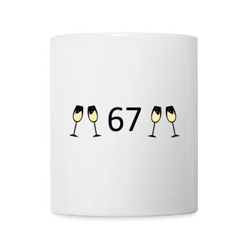 67.Geburtstag 67 Jahre Jubiläum 67 Zahl 67 schwarz - Tasse - Weiß - Vorne