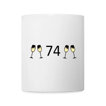 74.Geburtstag 74 Jahre Jubiläum 74 Zahl 74 schwarz - Tasse - Weiß - Vorne