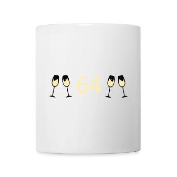 64e anniversaire 64e anniversaire 64 numéro 64 noir - Mug blanc - blanc - Devant