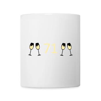 71.Geburtstag 71 Jahre Jubiläum 71 Zahl 71 schwarz - Tasse - Weiß - Vorne