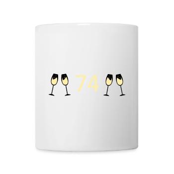 74.Geburtstag 74 Jahre Jubiläum 74 Zahl 74 schwarz - Tasse - Weiß - Vorne