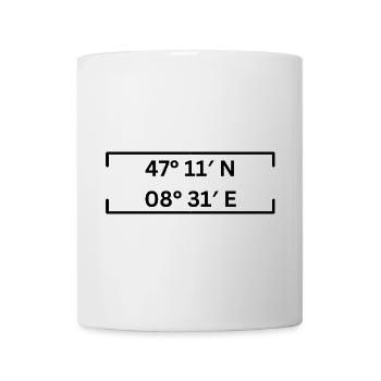 Koordinaten Baar Schweiz Minimalistisch - Tasse - Weiß - Vorne