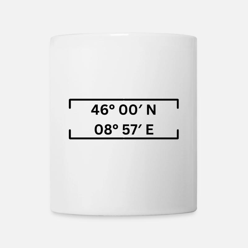 Coordonnées Lugano Minimaliste - Mug blanc - blanc