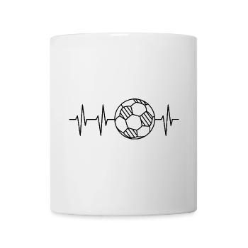 Minimal Soccer Heartbeat Team Lines Logo - Mug - white - Front