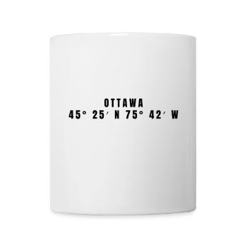 Ottawa, Canada Coordonnées - Mug blanc - blanc - Devant