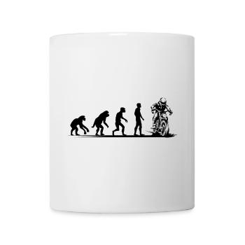 Motorrad Evolution lustig Biker Caferacer Symbol - Tasse - Weiß - Vorne