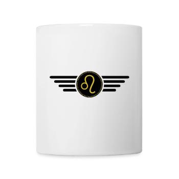 Sternzeichen Löwe, exklusives T-Shirt Design - Tasse - Weiß - Vorne