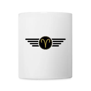 Sternzeichen Widder, exklusives T-Shirt Design - Tasse - Weiß - Vorne