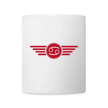 Sternzeichen Krebs, exklusives T-Shirt Design - Tasse - Weiß - Vorne
