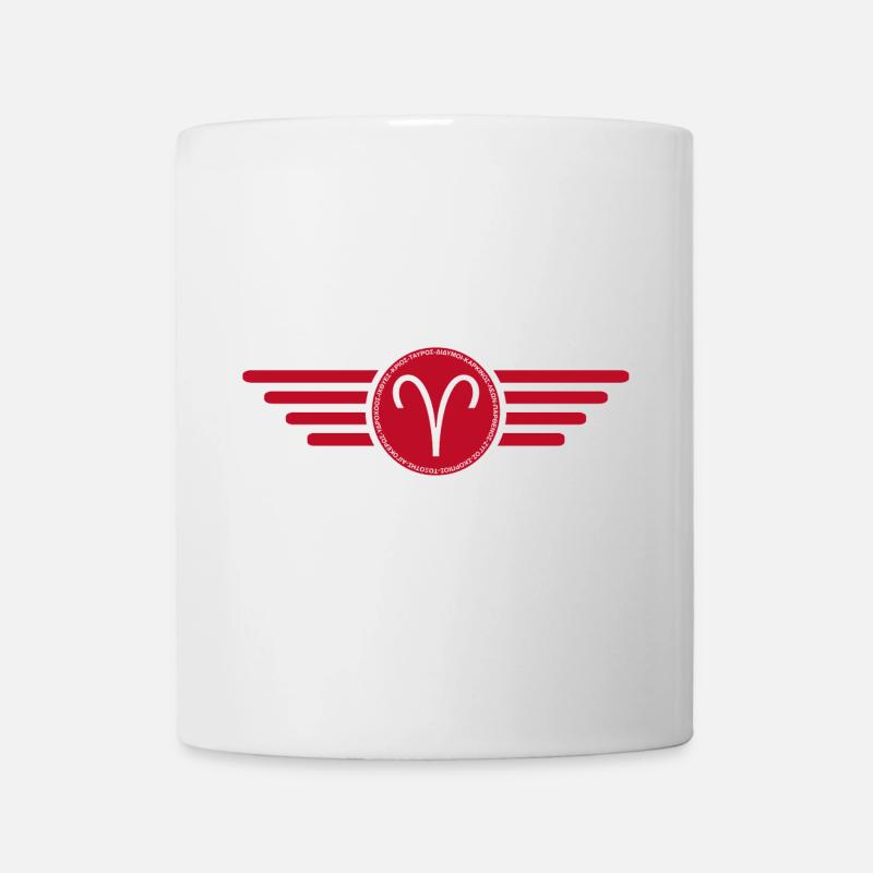 Sternzeichen Widder, Exklusives T-Shirt Design - Tasse - Weiß