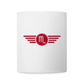 Sternzeichen Skorpion, exklusives T-Shirt Design - Tasse - Weiß - Vorne