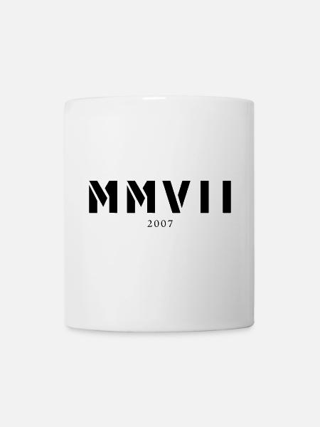 Römische Zahl Geburtsjahr Made in 2007 - Tasse - Weiß