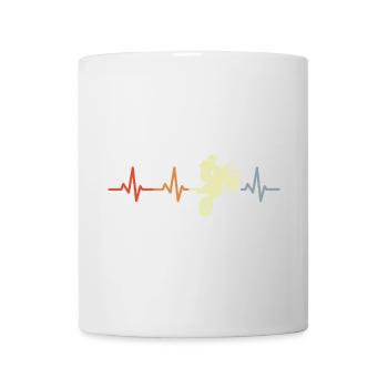 Motocross Fahrer Herzfrequenz Vintage - Tasse - Weiß - Vorne