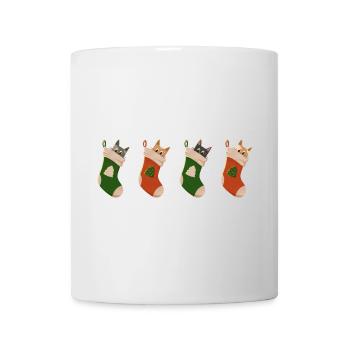 Chats en bottes pour Noël - Mug blanc - blanc - Devant
