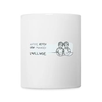 zwillinge opa geschenk bub twin boys - Tasse - Weiß - Vorne