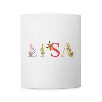 LISA Name Adorned with Flowers - Mug - white - Front