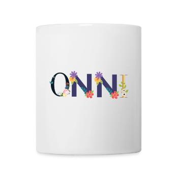 Nom ONNI décoré de fleurs - Mug blanc - blanc - Devant