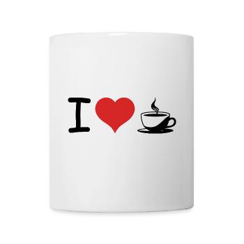 I love Coffee Heartbeat Pulse - Pet Design - Tasse - Weiß - Vorne