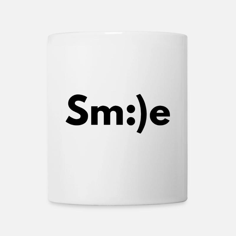 lächelnd, lächelnd, lächelnd - Tasse - Weiß