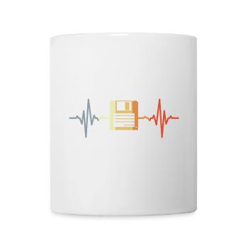 Retro Floppy Disk ECG - Mug - white - Front