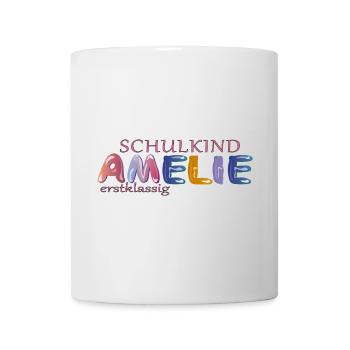Schulkind Amelie Schule - Tasse - Weiß - Vorne